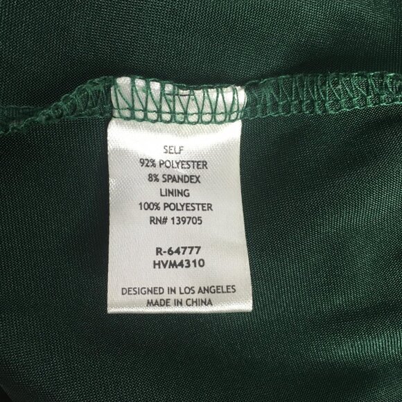 Holiday Fairy Dress Christmas Women Medium Green Satin Ruched Bodycon Mini Party - Picture 16 of 16